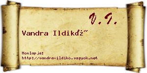 Vandra Ildikó névjegykártya