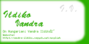 ildiko vandra business card